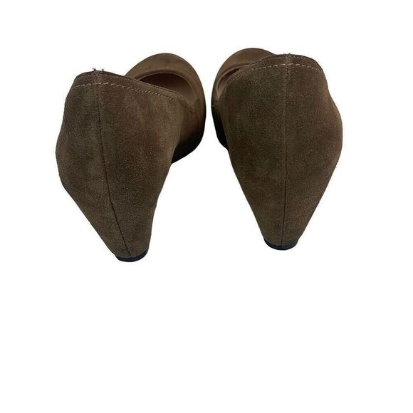 Franco Sarto Wedge Shoe Comfort Womens 7 Zaina Tan Suede Slip On Round Toe - Picture 8 of 9